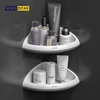 WIKHOSTAR Bathroom Shelf Shampoo Holder Wall Mounted Triangular Corner Shelf Bathroom Organizer Storage Rack Kitchen Shelf 1
