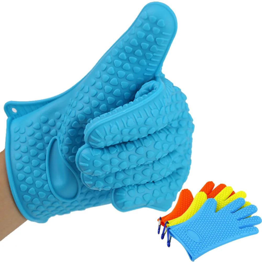 Microwave oven baking gloves silicone kitchen supplies insulation five finger gloves kitchen gloves heat resistant gloves