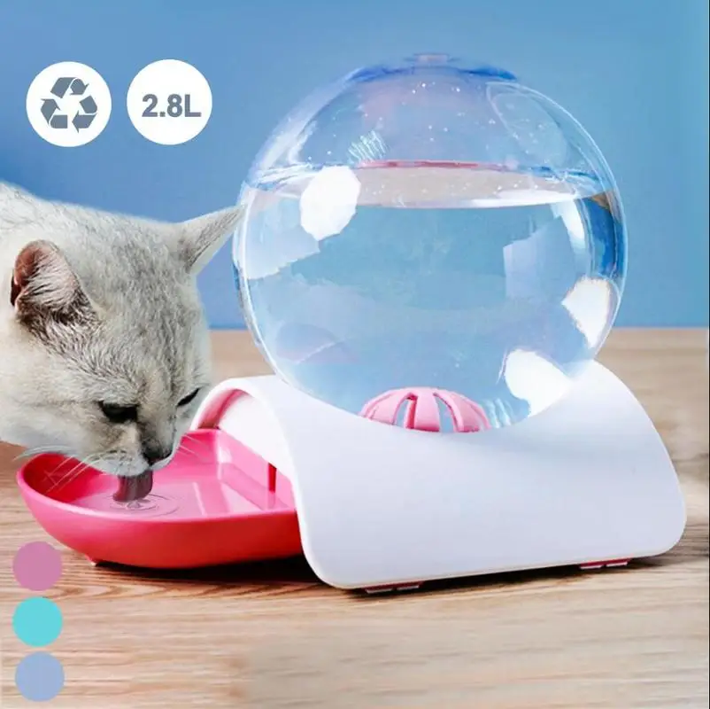 For Cat Pets Water Pet Cat Dog Feeder Fountain Bubble Automatic Cats Water Fountain Large Drinking Bowl Dispenser No Electricity