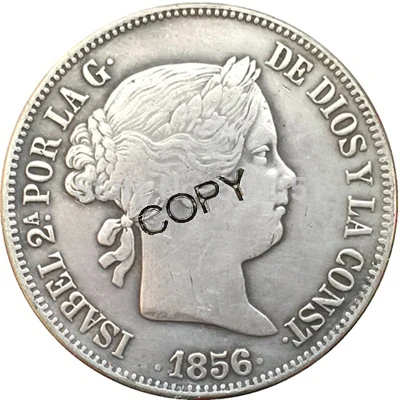 &lt1856 1864&gt 9 монет Испания 20 Reales копия монет|Безвалютные монеты| |