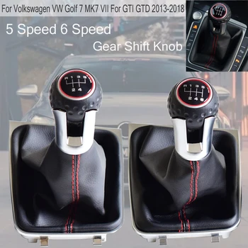 

ABS Car Stick Gear Shift Knob Complete Gaiter Boot Cover For Volkswagen VW Golf 7 MK7 VII GTI GTD 2013-2018 Manual 5 6 Speed