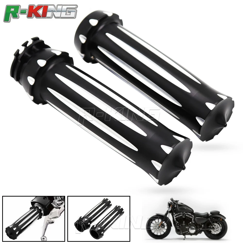 1 ''25 мм CNC кромка вырезанный Руль рукоятки для Harley XL 883 XL1200 X48 Dyna Fatboy V-Rod Electra Glide Super Glide Wide Glide