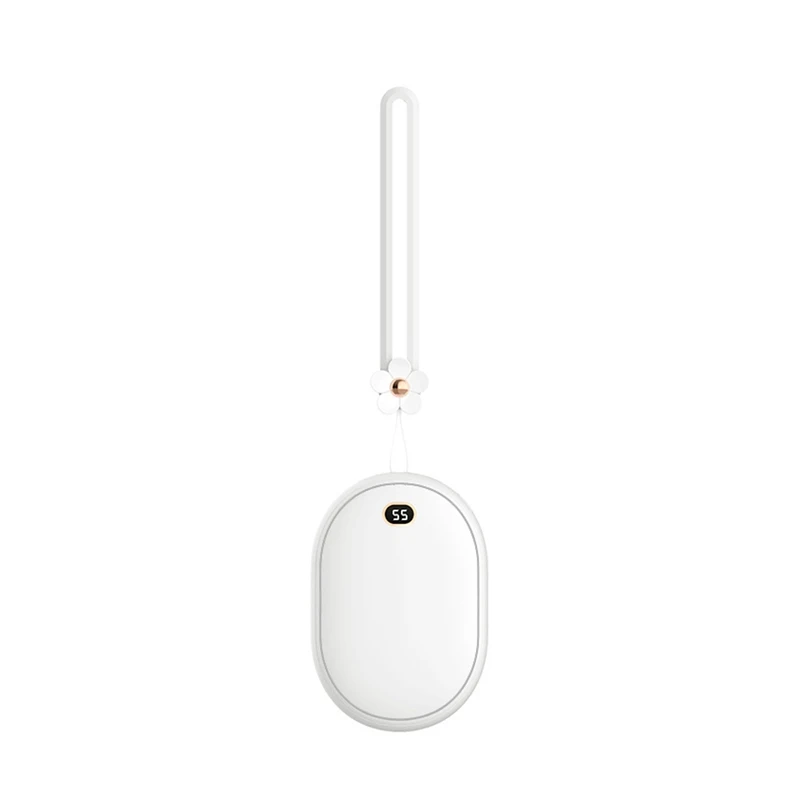 

Portable USB Rechargeable Mini Heater with Temperature Display Travel Creative Warmer Winter Hand Warmer White
