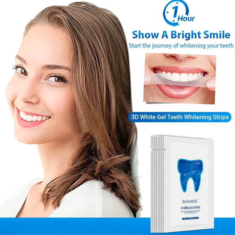 

7 Bags 3D Whitening Tooth Sticker Remove Black Yellow Teeth Fresh Breath Teeth Whitening Strips Long Lasting