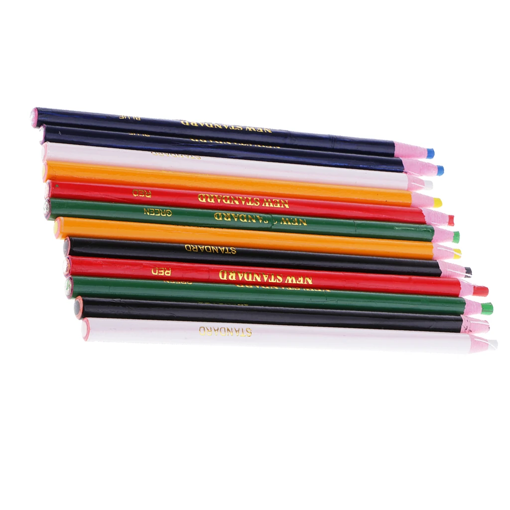 12Pcs Peel Off Markers Chinagraph Grease Wax Pencil for Metal Glass Fabric