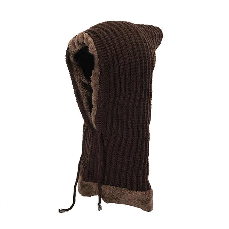 Женская вязаная шапочка-шарф, набор Skullies Beanies, Зимние головные уборы для мужчин и женщин, однотонная шапка, шапка