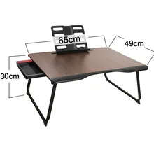 Laptop Table In Bed Student Desk Bedroom Dormitorysimple Folding Lazy Desk Children Learning Tables with Book Support& Drawer