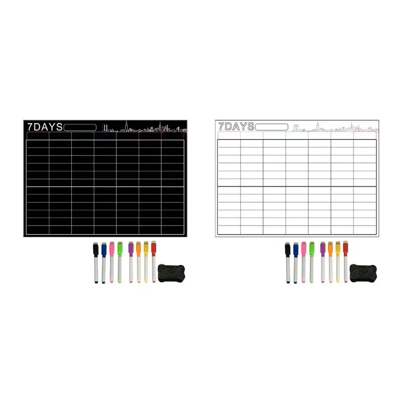 

7 Days Large Magnetic White Board Weekly Planner For Kitchen Refrigerator