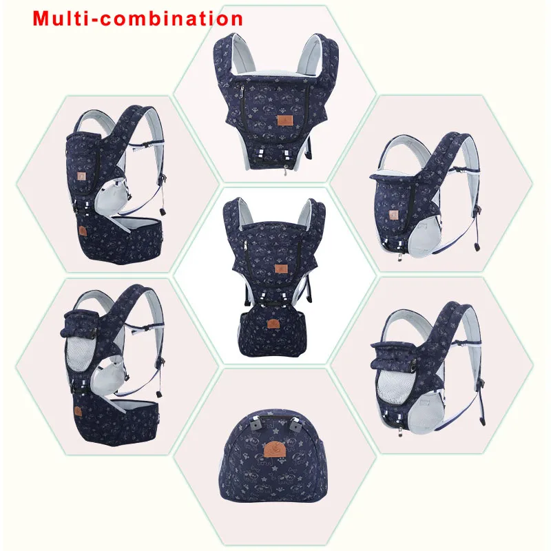 Ergonomic Baby Carrier Infant Baby Hipseat Carrier Front Facing Ergonomic Kangaroo Baby Wrap Sling for Baby Travel