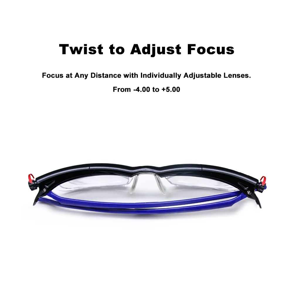  Adlens Focus Adjustable Reading Glasses Myopia Eyeglasses -4D to +5D Diopters Magnifying Variable S