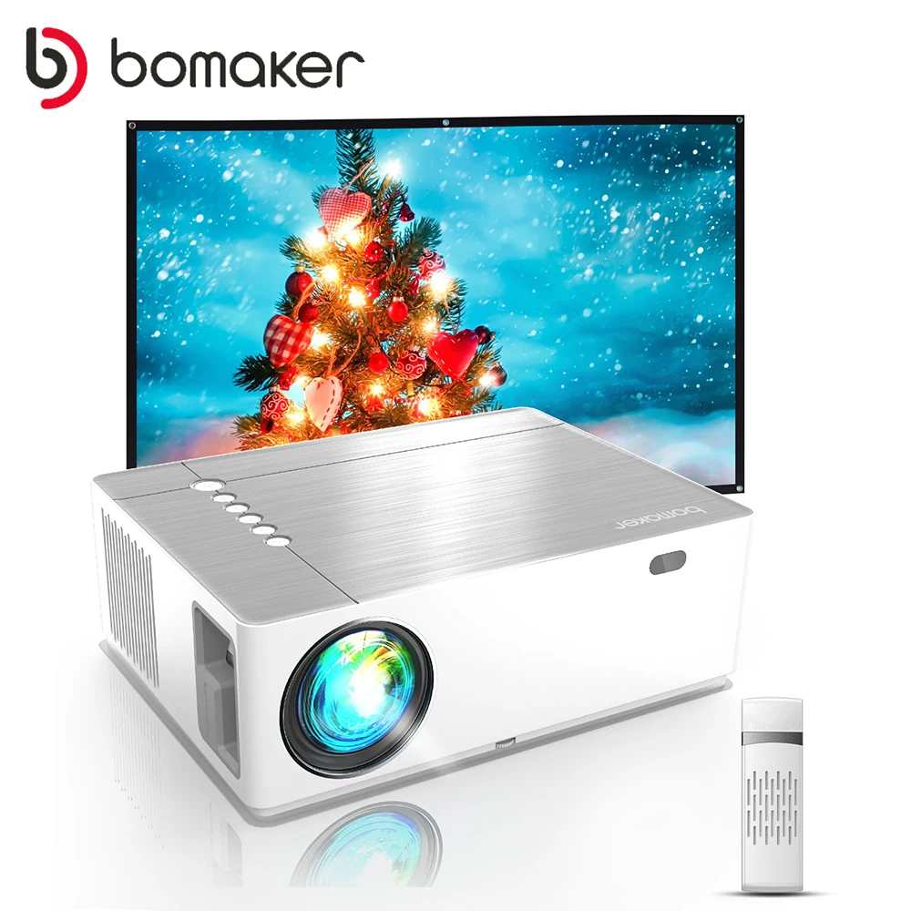 Светодиодный проектор BOMAKER 300 ANSI люмен Wi-Fi Full HD 1080P дюйма большой экран 3D домашний