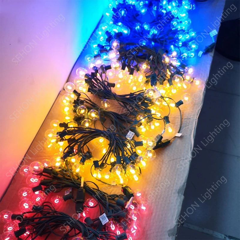 

25 FT LED flexible filament light bulb G40 decorative light string transparent light bulb for garden and Christmas decoration