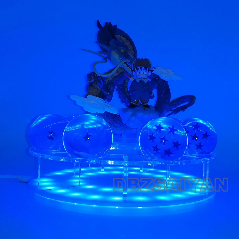 15 см Dragon Ball Shenron figulas прикроватная лампа Dragon Ball Z рисунок ночной Светильник Shenlong+ 7 шт 3,5 см шарики+ акриловая полка DBZ - Цвет: blue lamp shenron6