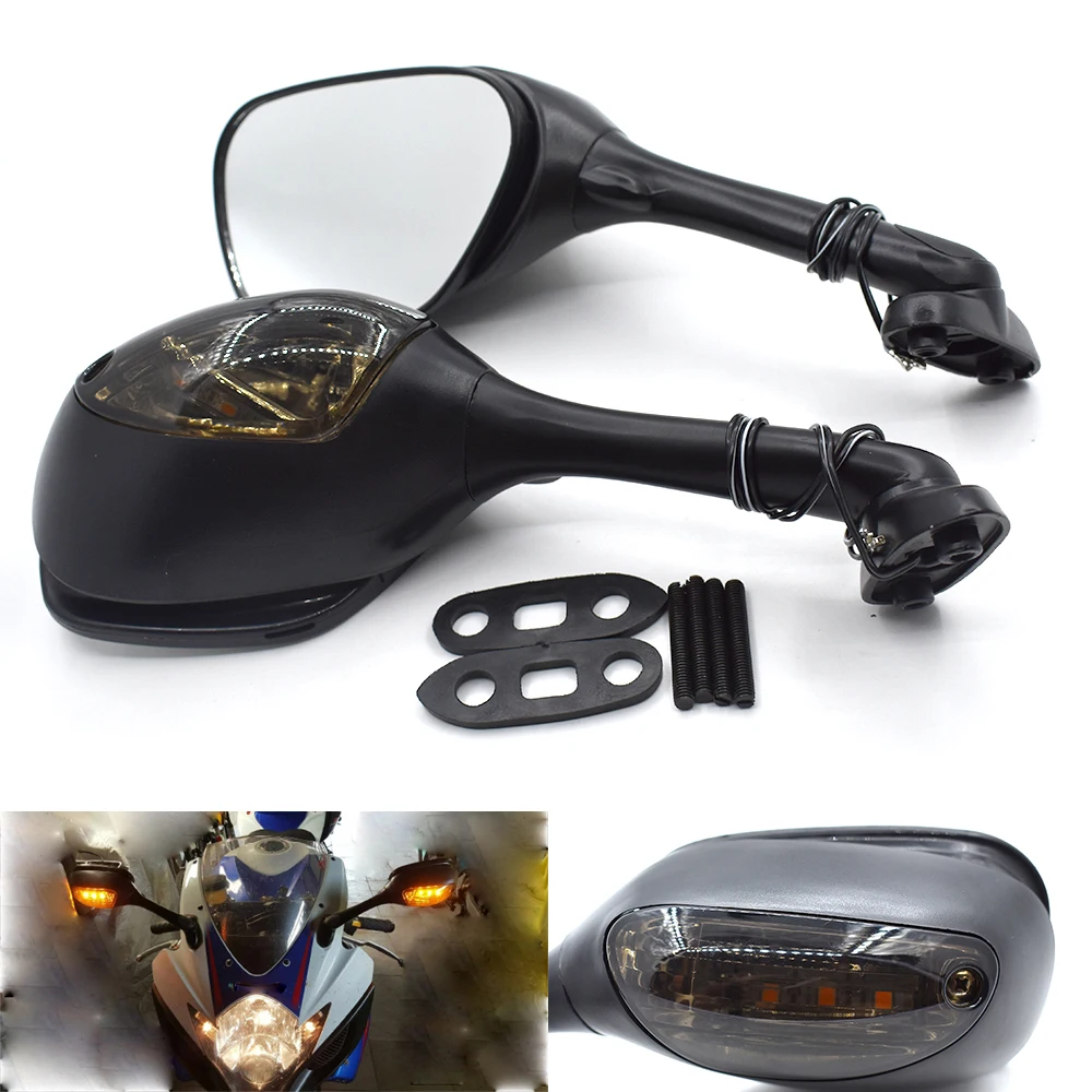

For Suzuki GSXR Motorcycle Rearview Side Mirrors for Suzuki GSXR 600 750 1000 with LED Turn Signal Light K6 K7 K8 Mirror