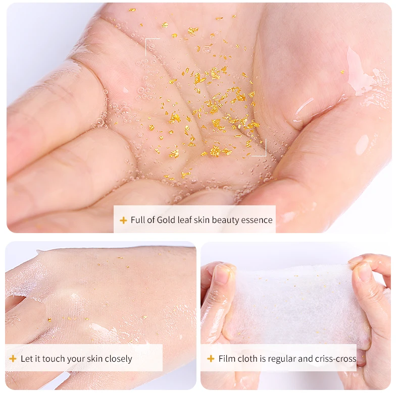 China Caici cosmetic factory Hankey 24k pure gold foil moistening and repairing face mask