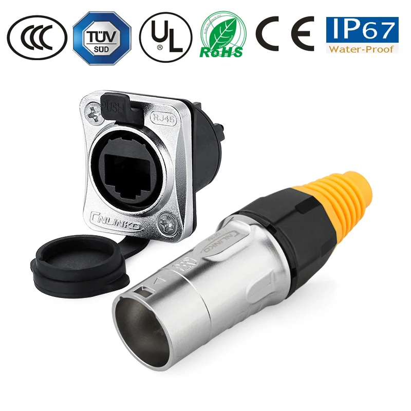 

RJ45 waterproof connector rj45 signal metal plug socket cable/wire/panel connector IP67 terminal/network port