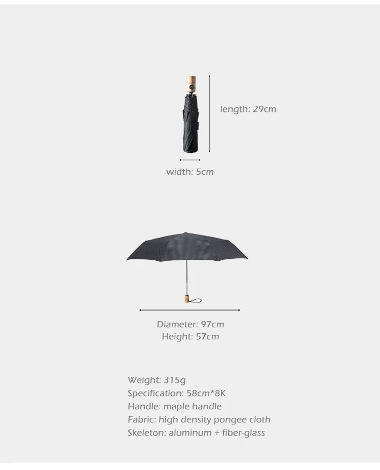 Автоматический зонт в японском стиле с кленовой ручкой ветроустойчивый складной зонт для мужчин и женщин деревянные Зонты Прозрачный Paraguas 8 ребра