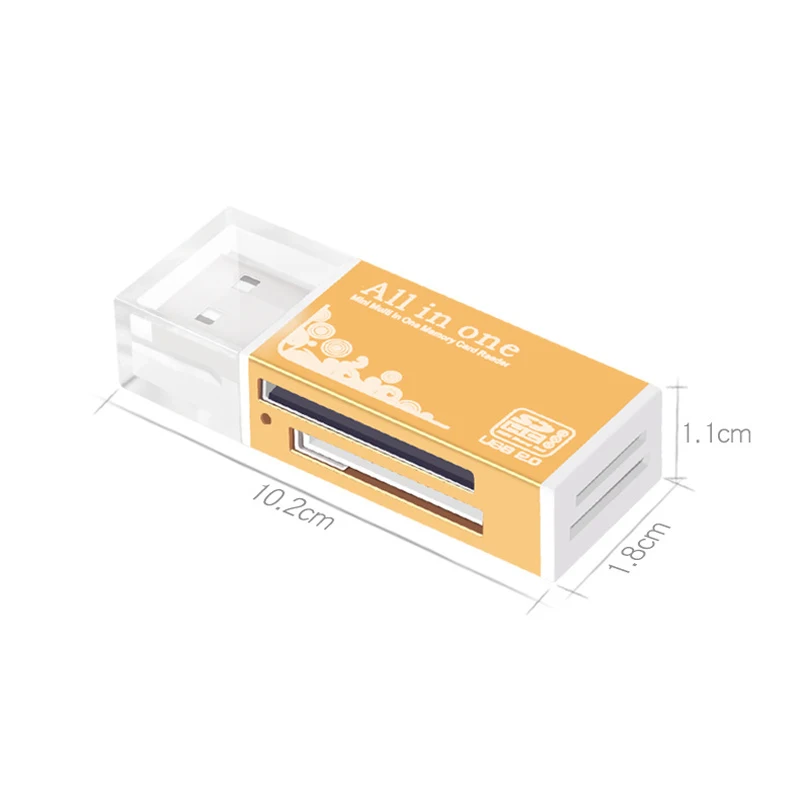 4 в 1 USB2.0 Портативный Мобильный кард-ридер для SDHC Micro SD TF MMC M2 MS Pro карты и