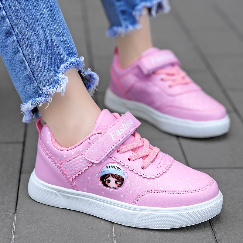 Children's Winter Sneakers Breathable Leather Kids Running Shoes Casual Waterproof Sports Shoes