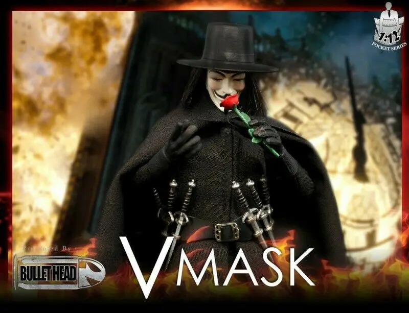 Коллекция 1/12, цилиндрическая голова BH004 1/12 VMASK V для вендетты, Мужская фигурка, набор, экшн-фигурка, модель, игрушка, подарок для фанатов
