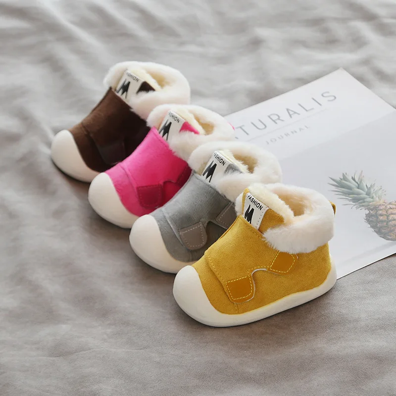 Comprar Invierno bebé niña niño Botas de nieve espesar felpa infantil recién nacido Niño botas niños botas suaves zapatos antideslizantes
