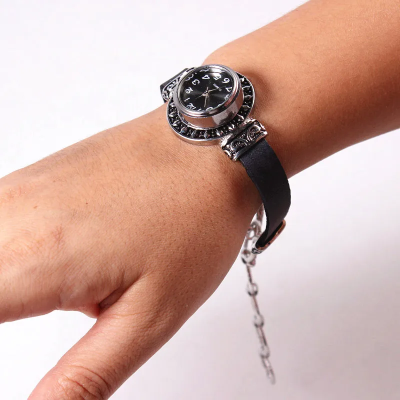 

18mm Snap Button Watch leather Bangle Bracelet Interchangeable Watch Snap Button Jewelry For Women