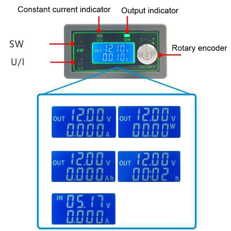 50V 12A 600W Программируемый CNC понижающий модуль питания постоянное напряжение |