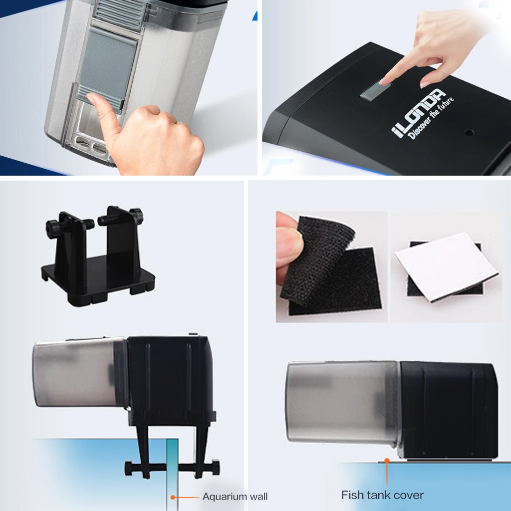 Intelligent automatic feeding fish tank Aquarium fish food dispenser LCD display timing feeder adjustable automatic feeder 1 Intelligent automatic feeding fish tank Aquarium fish food dispenser LCD display timing feeder adjustable automatic feeder 2