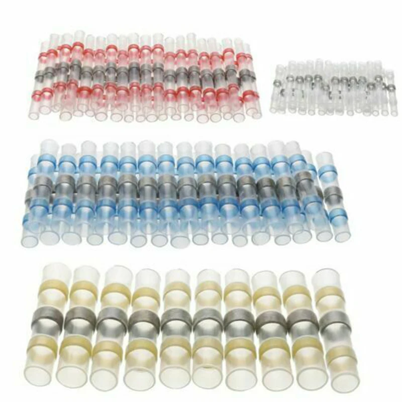 150pcs/set Waterproof Solder Heat Shrink Sleeve Wire Butt Terminals Soldering Connectors Electrical Wire Soldered Terminals