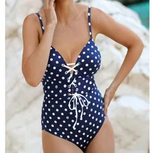 Сексуальный цельный купальник в горошек и полоску с завязками, большой закрытый купальник с пуш-ап, женский купальник размера плюс для бассейна, пляжный купальный костюм для женщин