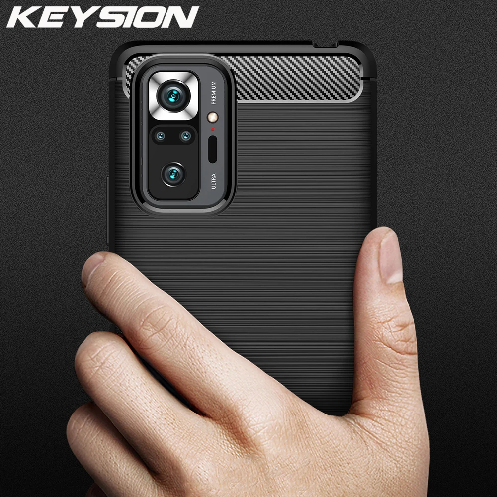 Чехол KEYSION для Redmi Note 10 Pro 10S силиконовая текстура с рисунком Противоударная задняя