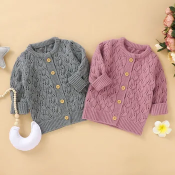 

NewBorn Baby Sweater Autumn Baby Girls Boys Hollow Design Cardigan Baby Outerwear Coat Clothes