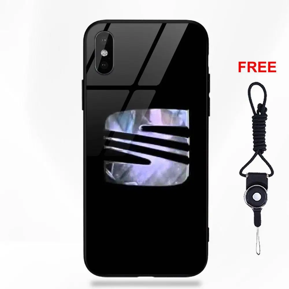 Логотип сиденья для Apple iPhone 5 5C 5S SE 6 6S 7 8 Plus X XS Max XR прозрачный мягкий ТПУ оправа закаленное стекло чехол для телефона - Цвет: as picture
