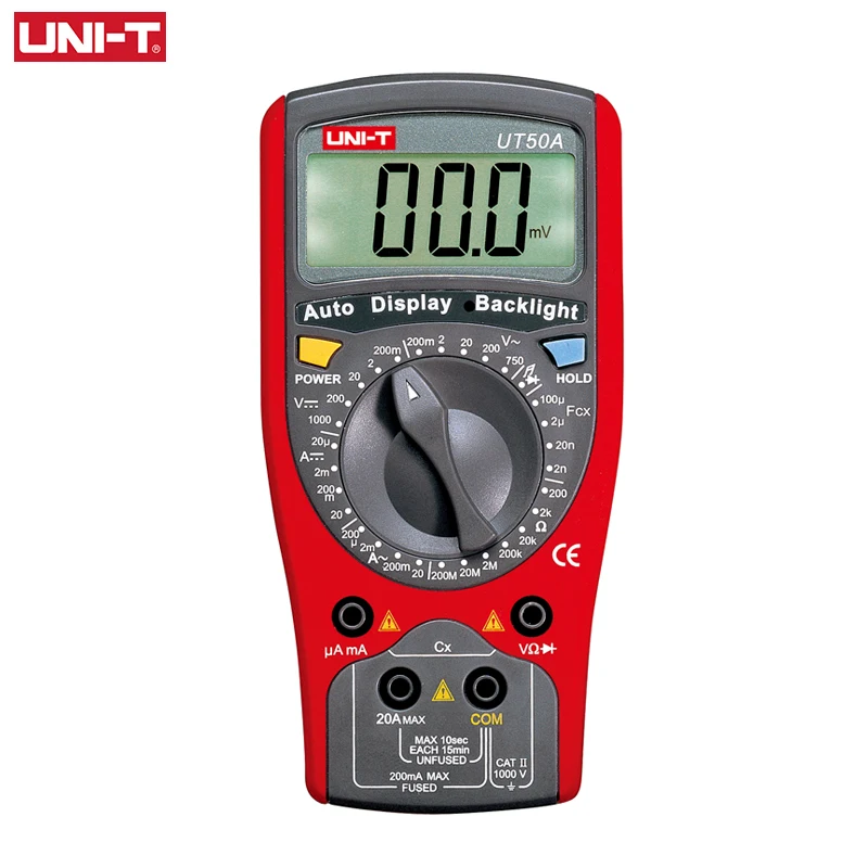 

UNI-T Mini Digital Multimeter UT50A 750V AC DC Voltmeter Ammeter Capacitor Tester Resistance Test