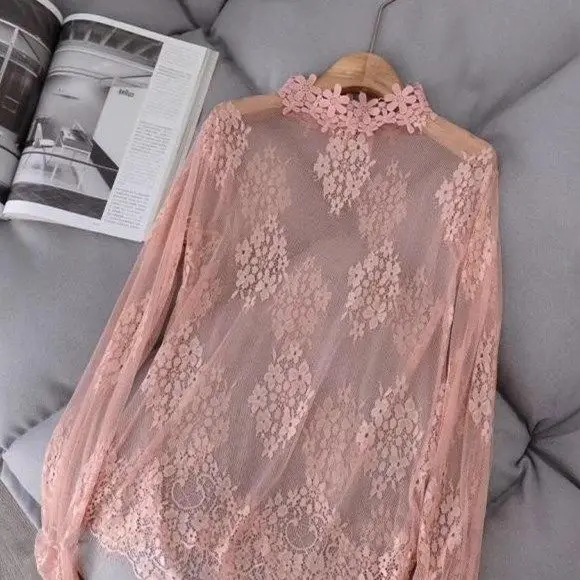 Pink Сетчатый топ, черный женский сексуальный кружевной Короткий укороченный топ, футболка, Топы, Прозрачная майка Harajuku Camisas Femininas, клубная одежда - Цвет: Pink