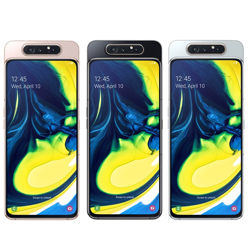 Samsung Galaxy A80 Mobile phone 6.7” Snapdragon 730G Octa Core Rotating Camera 48MP 8GB 128GB 3700mAh NFC Android 4G Smartphone