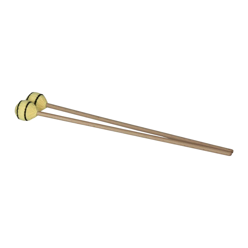 1 пара желтых Mallets Marimba с деревянной ручкой для воспроизведения музыки