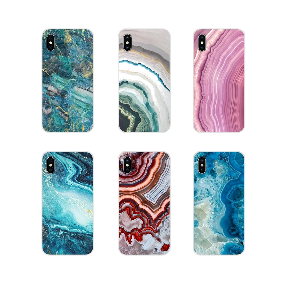 Мраморный Агат с цветным принтом для Apple iPhone X XR XS 11Pro MAX 4S 5S 5C SE 6S 7 8 Plus ipod 5 6