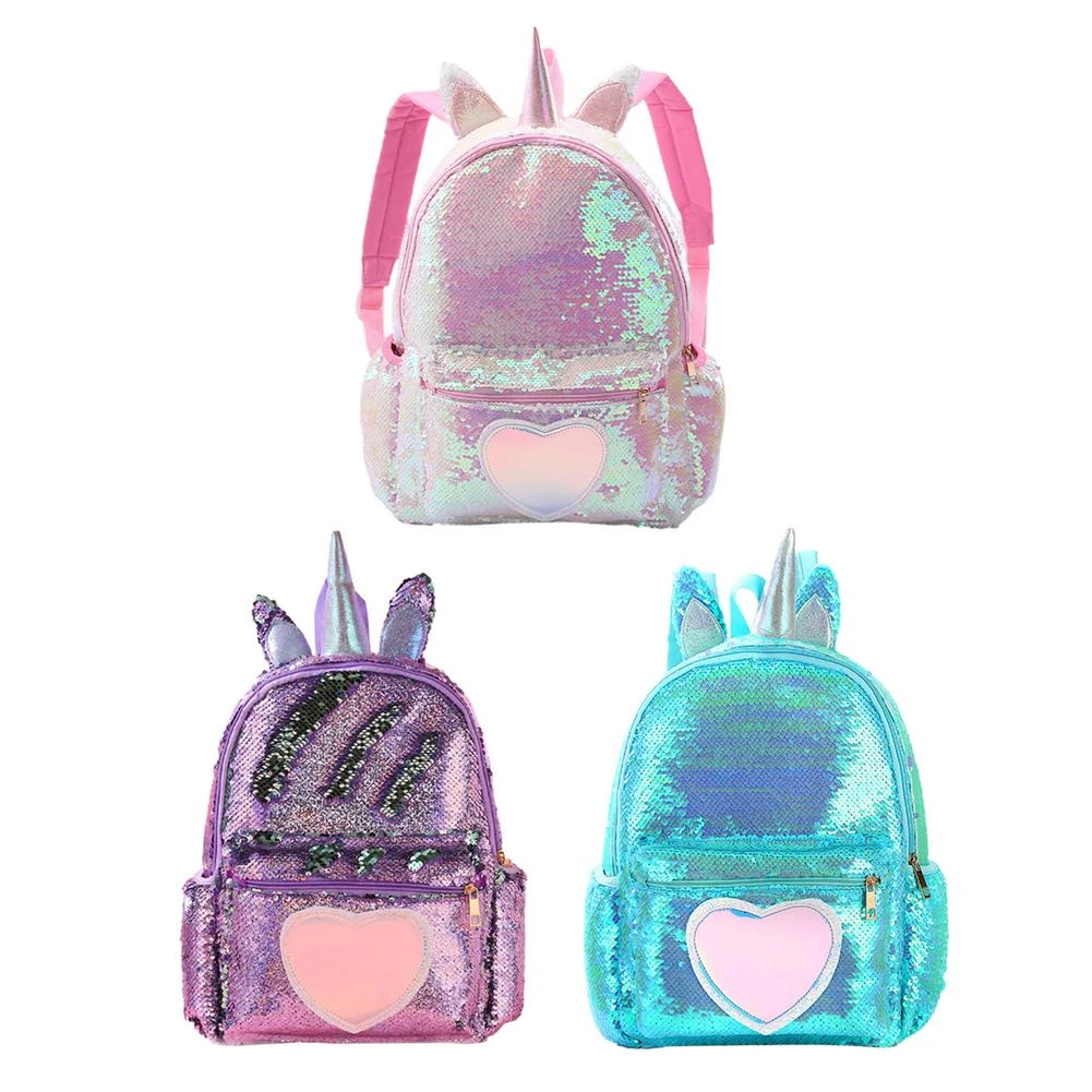 Mochila de lentejuelas con tapa arcoíris para niñas, niños, guardería, escuela primaria, bolsas de libros con chispas lindas, mochilas escolares| Mochilas -