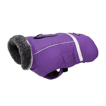 

2019 Newest Warm Clothes Autumn And Winter Costume Solid-colored Reflective Waterproof Jacket With Leash Ring #2019.9.16