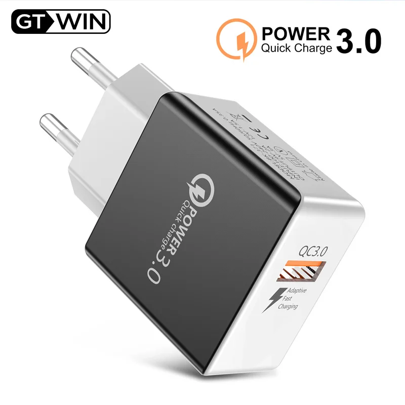 

GTWIN QC 3.0 USB Fast Charger Quick Charge Portable Charger Usbc Phone Charging Adapter for iPhone Xiaomi Mi9 EU US Plug