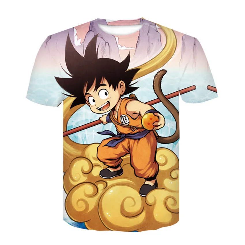 Мода Аниме Гоку dragon ball Z harajuku футболка Летняя мужская Спортивная с коротким