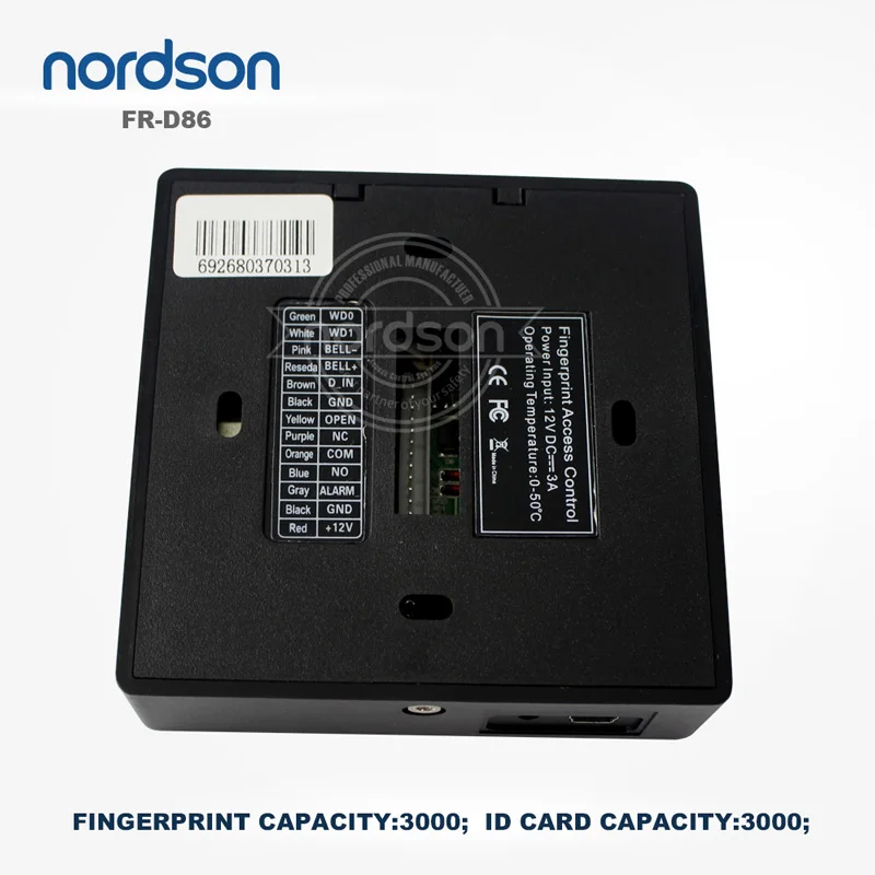 Nordson Original Standalone Biometric Fingerprint Access Control with Keypad LED Indicators ID Card Wiegand 26/34 Output