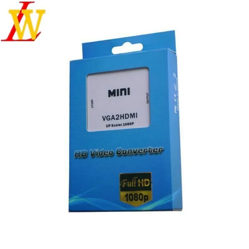 New hot MINI 1080P VGA to HDMI hd VGA2HDMI vedio converter adapter for Notebook PC for HDTV Projector