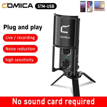 

ComicaSTM-USB Versatile Condenser Microphone Cardioid Desktop Podcaster Mic for Games Streaming Broadcast YouTube VideoRecording