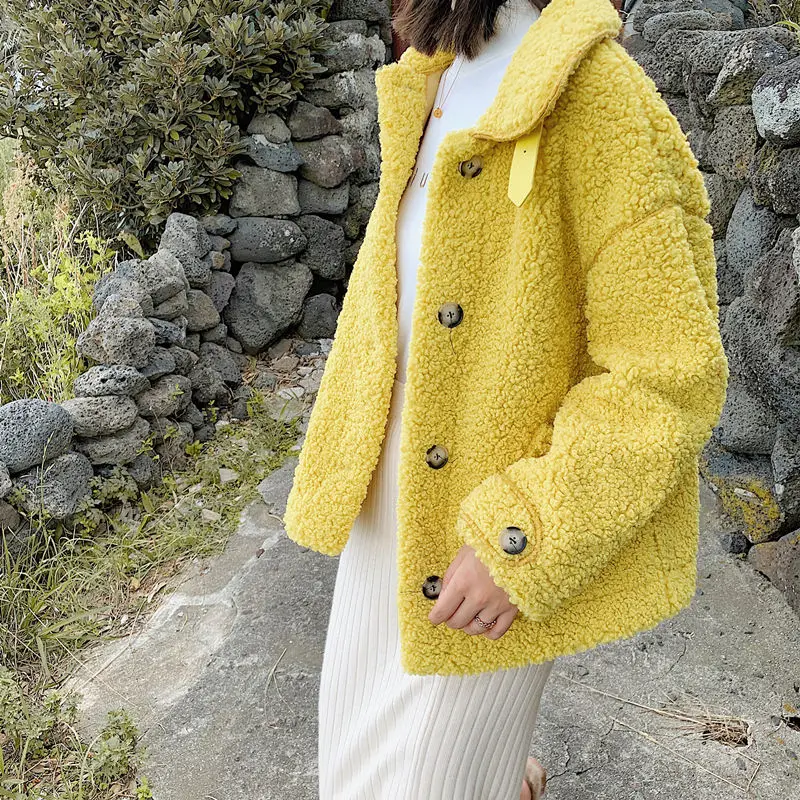 Женское зимнее теплое плюшевое пальто модное пальто из искусственного меха куртка из меха ягненка Женская Базовая Куртка парка верхняя одежда Смешанное пальто