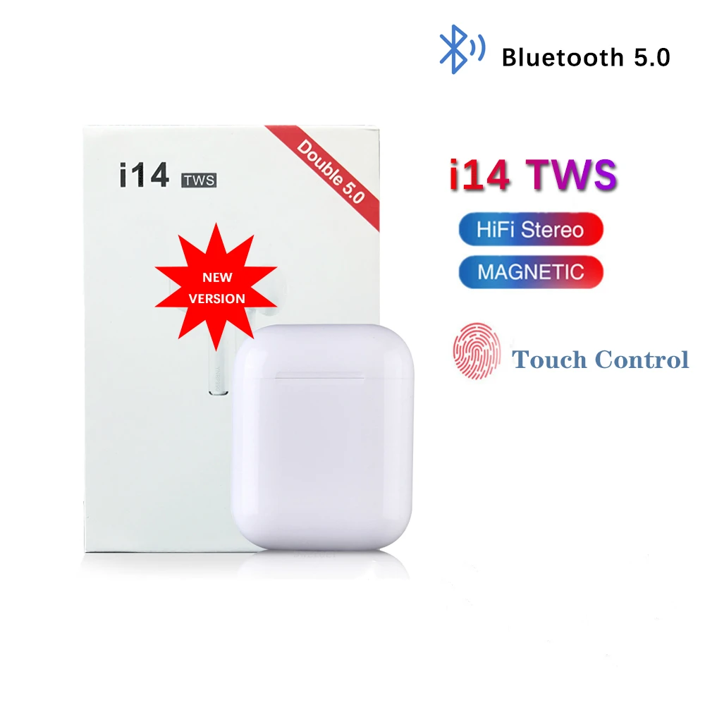 I14 Tws Bluetooth наушники беспроводные наушники гарнитура стерео наушники-вкладыши с зарядной коробкой Kulaklik fone sem fio