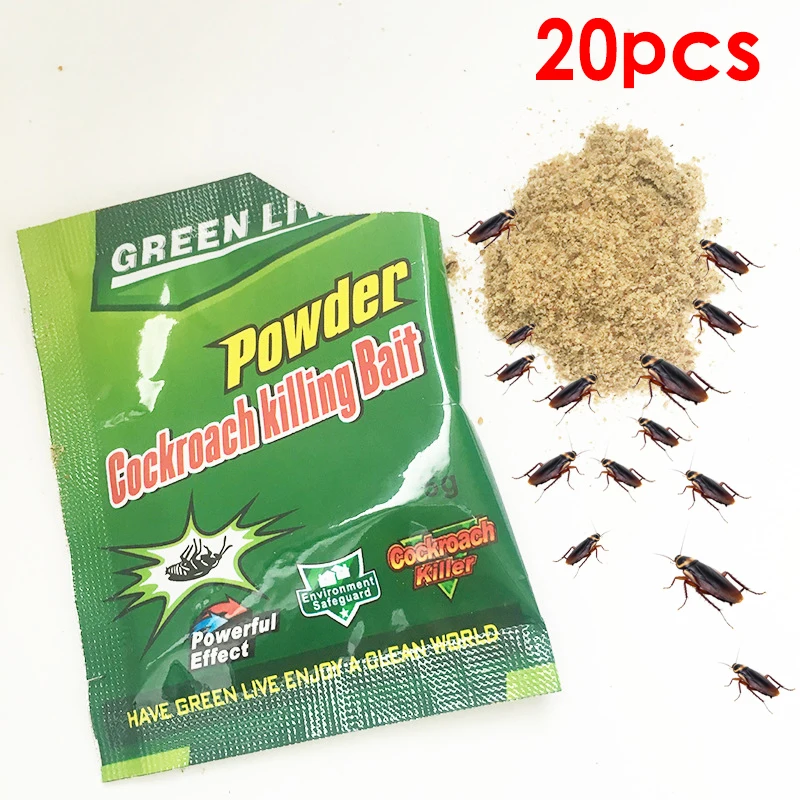 20 штук зеленый лист порошок уничтожитель тараканов приманка Отпугиватель