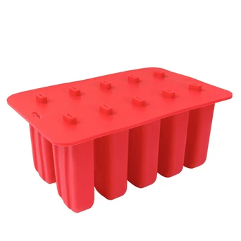 

10 Hole Ice Cream Mold Silicone Ice Cream Mold With Lid DIY Popsicle Stick Mold Food Grade Ice Cube Mold kitchen Tool