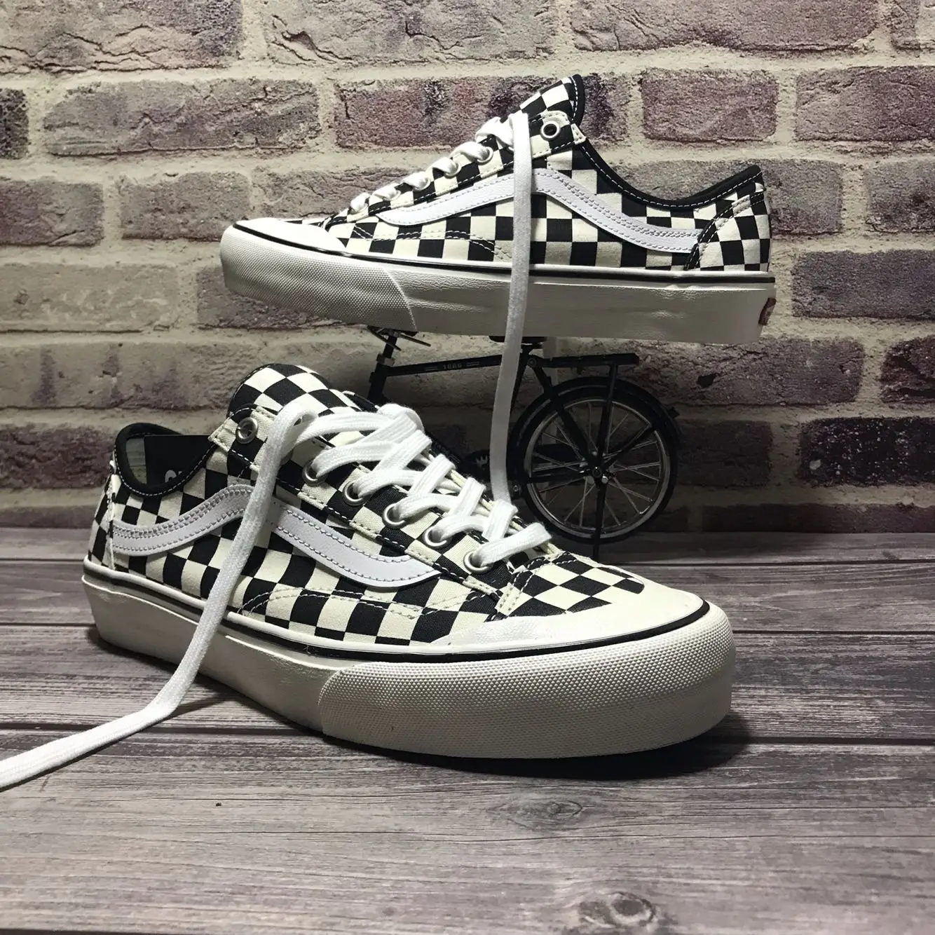 VANS style 36 SF Мужская и женская обувь, оригинальные подлинные парусиновые уличные туфли в черно-белую клетку, новинка, VN0A3MVL01U